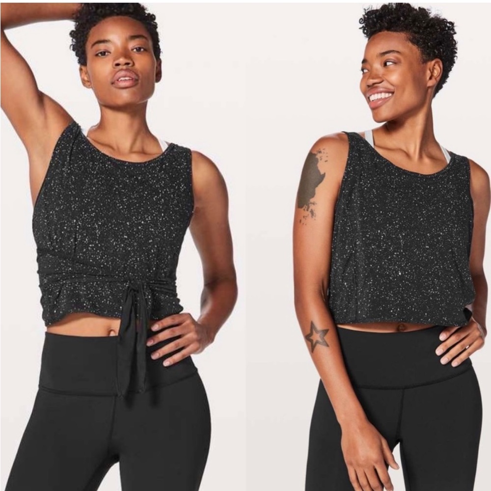 Lululemon It’s A Tie Tank Black White Splatter 6